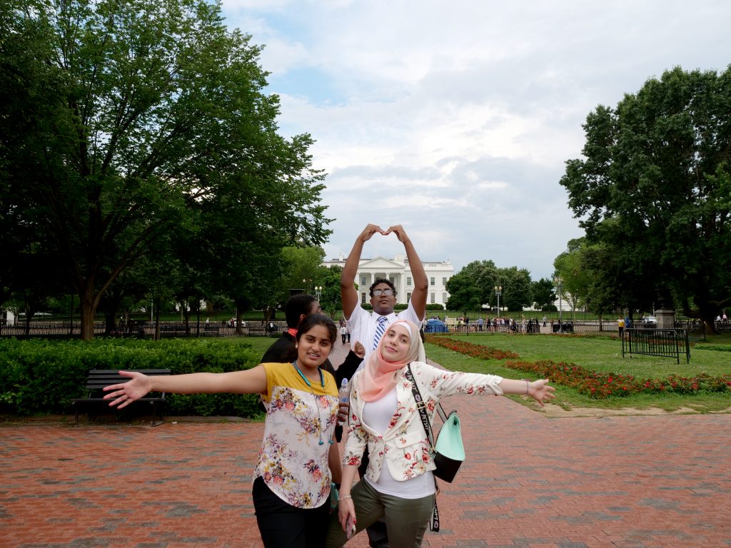 Teen Ambassadors in in front of the White House, Washington DC