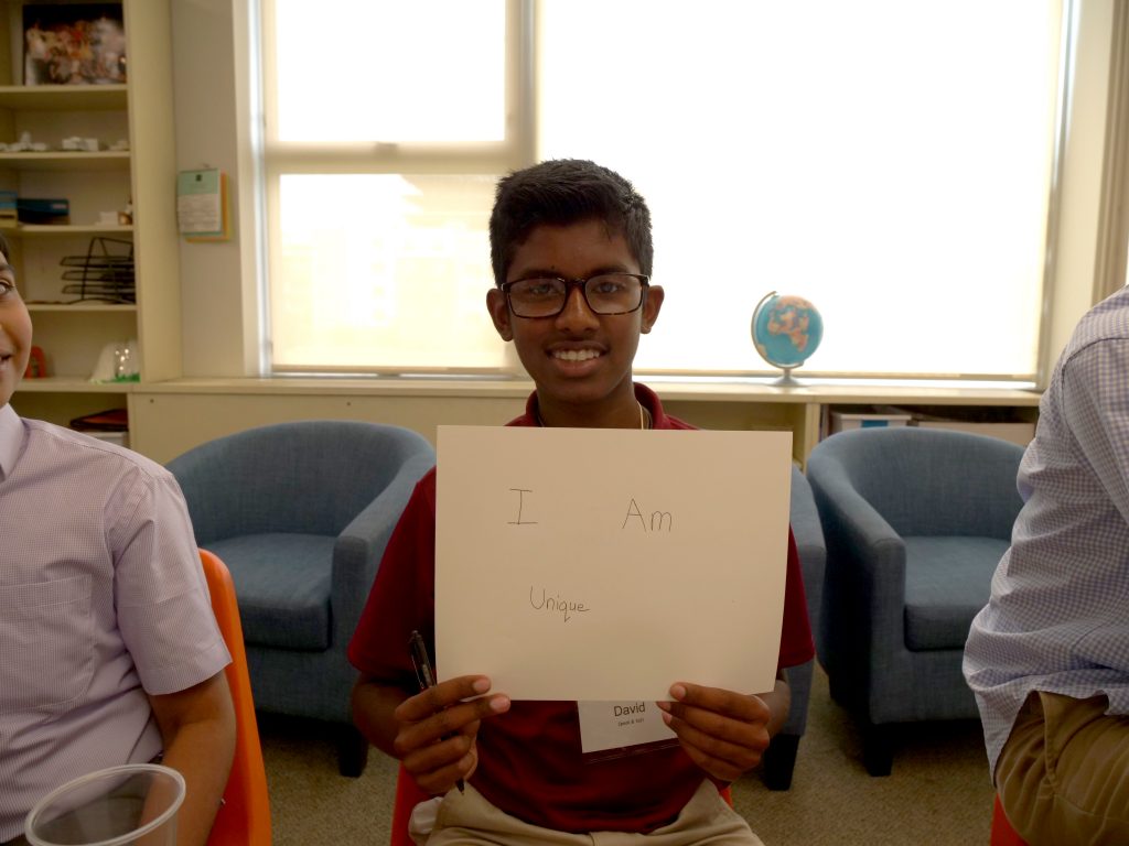 Teen Speaker David shares his I AM statement during Speak & Tell! Camp 2019