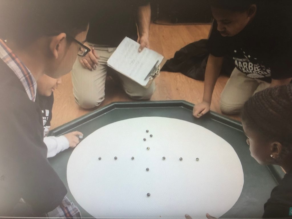 Gavin Held of Moon Township, PA competes in the National Marbles Tournament