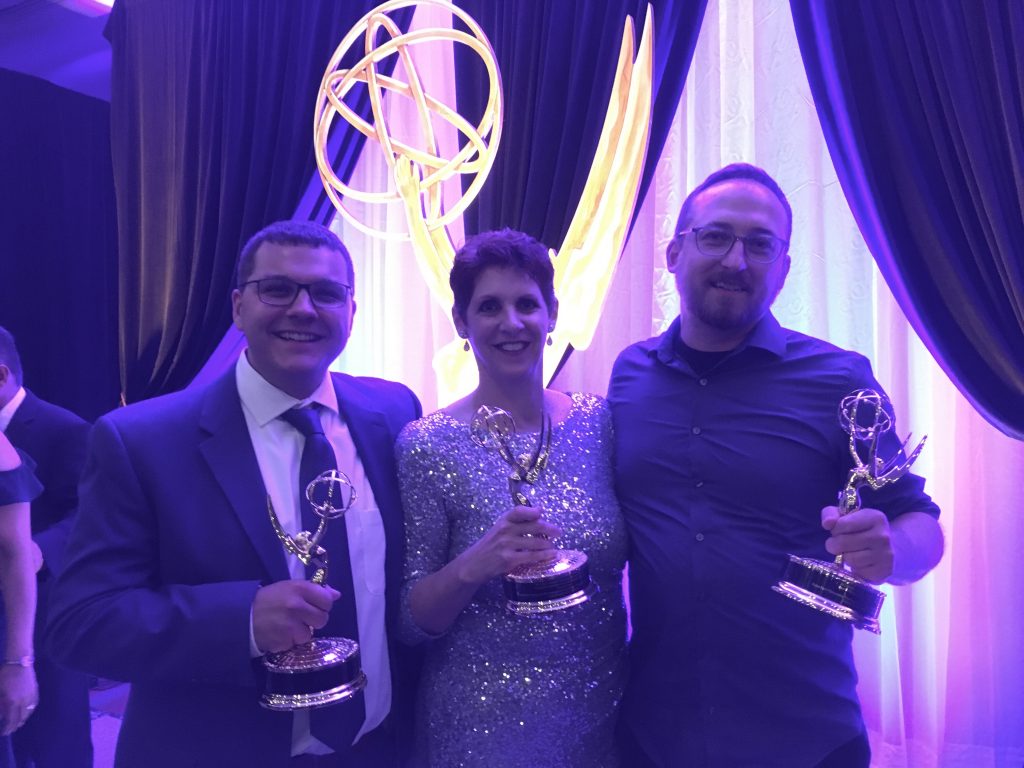 Downstream crew (left to right) Asst Cameraman Zak Boyle, Writer/Producer Gina Catanzarite, Camera/Editor Glenn Syska