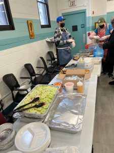 Meal set up at Neighborhood Resilience Project. 