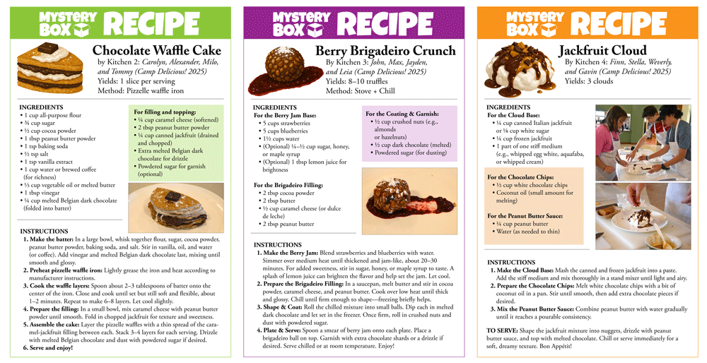 2025 Camp Delicious! Mystery Box Competition Recipes